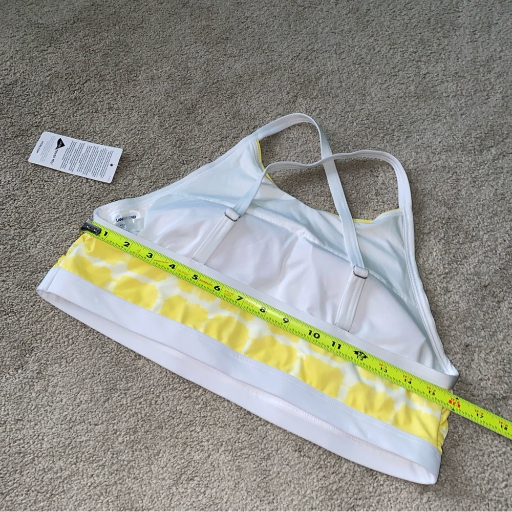 Lands' End‎  Cross-Back Bikini Top Yellow White Size 14 NWT - Picture 4 of 12